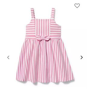 Like New, Janie and Jack Pink and White Stripe Ponte Knit Dress, Size 5
